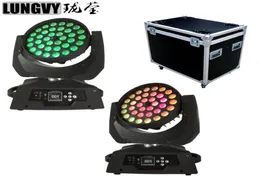 Flugpase Packung 2pcslot 3618W RGBWA UV 6in1 WASH LED Moving Head Zoom Light Party DJ Stage Light Night2109507