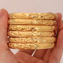 8 мм 6pcslot Дубай Золотые браслеты для женщин мужчины 24K Цветные эфиопские браслеты Африканские ювелирные изделия Саудовская свадьба Свадебная невеста подарок 231221