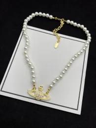 Collane a pendente marca di moda designer lettera chokers donna di lusso gioiello metal collana perla per donna moto catena attuale regalo di Natale G2312221pe-3