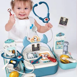 Çocuklar için Doktor Oyuncakları Set Pretend Play Kit Oyunları Çocuk Araçları Kutu Çantası Sırt Çantası Diş Hekimi Tıp Montessori Oyuncak 231221