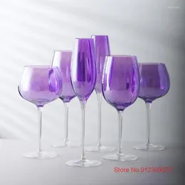 メガネワイングラスブリティッシュデラ有名なデザインパープルパープルパールクリスタルゴブレット