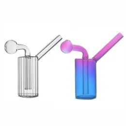 Großhandel Regenbogen Mini Ölbrenner Wasserleitungen Bongs Shisha Glass Bubbler Ash Catcher Rauchen DAB Rig Hand hart