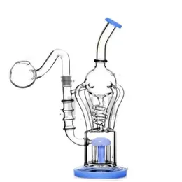 Klein Recycler Oil Rigs Gravity Glass Bong Hookahs Dab Freezable Coil Pipes Accessory 14mm Banger 32cm