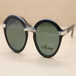 Occhiali interi designer 1991 originale 1125072 occhiali da sole con armi vintage telaio in tela di campioni rotondi di occhiali da sole di dimensioni 52-22-1208G