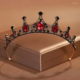 Klipy do włosów Baroque Vintage Black Crown for Women Gothic Wedding Bridal Akcesoria