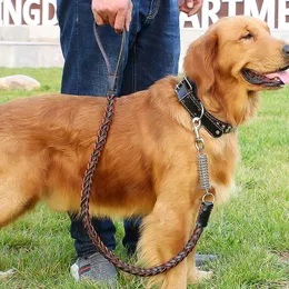 Pu läder stora hundar kopplar rep fjäder stötdämpning dragbälte för promenad krage hund sele och koppel set husdjur leveranser 231221