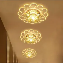 Işıklar 9W LED Kristal Çiçekler Koridor Koridor Girişi Küçük Tavan Lambası Balkon Sundurma Tavan Aydınlatma Armatürü