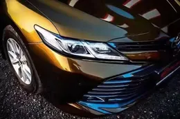 Çıkartmalar Süper Parlak Metalik Metalik Gece Yarısı Altın Vinil Wrap Film Kendi Yapışkan Çıkartma Sticker Araba Sarma Rulosu Hava Bırakma