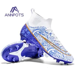 Профессиональная высокая топ Antiskid износостойкая обучение Fgtf Mens Soccer Shoes Childrens Football Boots Outdoor Cneakers 231221