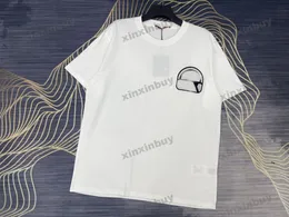 Xinxinbuy 2024 Erkekler Tasarımcı Tee Tişörtlü Çiçek Mektubu Nakış Kısa Kollu Pamuk Kadınlar Siyah Beyaz Gri S-XL