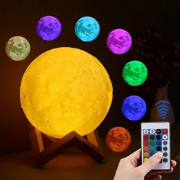 LED Moon Light Control Control USB Holiday Sleep Reconsable Creative Dream Table مصباح ليلا