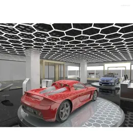 Luci soffitto luci etop in fabbrica professionale workshop luci a led esagono personalizzato Honeycomb da lavoro da lavoro per auto