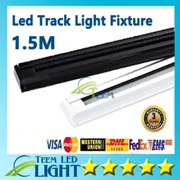 ライト1m 1.5m厚いLEDトラック照明照明器具85v265Vトラックライトブラックホワイトトラックライトスポットライトフィクスチャーコネクタ保証3年