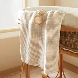 Decken gestrickt Musselin Plaid für geborene Babydecke Schlafabdeckung Bettwäsche Weiß Quilt vier Jahreszeiten Sofa Dekoration Windel Stoff