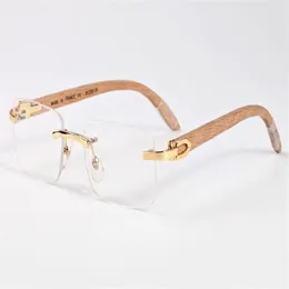 Nuovo sport di moda bufalo corno maschile retrò occhiali da sole in legno uomo e lenti trasparenti marroni neri marrone nero senza cornice Gafas de271a