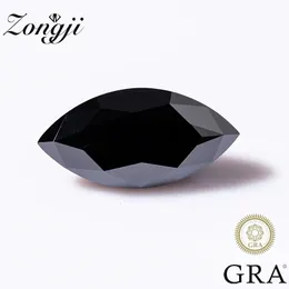 Zongji Marquise Cut Stone 0530CT Black Color Lab Loose Gems Pass Diamond Tester z certyfikatem GRA Fine Jewelry 231221