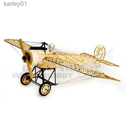 3D-pussel Laserskuret Balsa träflygplan Fokker-e Aircraft Wood Craft Construction Kit DIY 3D Träpussel leksak för självmontering YQ231222