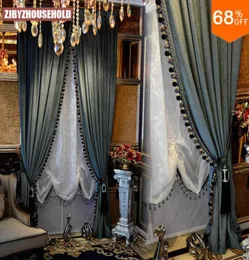 Blackout dicker massiver Samtvorhang reiner Farbe Luxus für Schlafzimmer Schwarzauslöser luxuriöser Vorhänge -Tür -Perlenvorhänge Perlen Vorhang 214094121