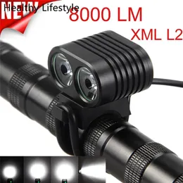 Lights 8000Lumen 2x XML2 LED Cycling Front Bicycle Bike light Headlight Headlamp Outdoor Bike Bicycle Light Accessories Jan 20