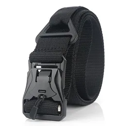 LFMBNew Elastic Belt Hard ABS Magnetic Buckle Men Tactical Belt High Strength Elastic Nylon Soft No Hole Army310l