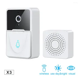 Doorbells X3 Wireless Doorbell Wifi Outdoor Hd Camera Security By Bell Night Vision Video Intercom Voice Change For Home Monitor Phone