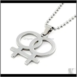 Hängsmycken mode regnbåge halsband lesbiska halsband hängen för kvinnor gay stolthet sier färg smycken pärla kedja länk 24inc274o