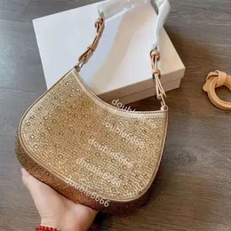 Najlepsze designerskie torba Diamond Women Cross-Body Shimmer Glitter Vintage Torka na ramię oryginalną skórzaną torebkę Flash Bankiet impreza