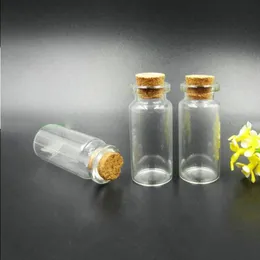 Wholesale 10ML Small Mini Clear Empty Glass Wishing Bottle Vials Jars Container Tiny Drifting Message Bottles With Cork Stopper Bulk St Imof