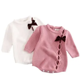 Clothing Sets 0-3 Yrs Knitted Autumn Born Long-Sleeve Knit Infant Romper Jumpsuits Baby Girls Clothes 210417 Drop Delivery Kids Mater Dhbvy