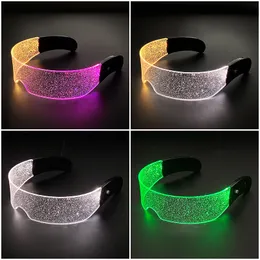 Scene Wear Dance Accessories Colorful Luminous Technology Glasses LED Light Glowing Solglasögon Nightclub Bar