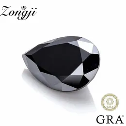 Zongjipear Cut Stone Stone 0560ct Black Color Lab Yems Pass Diamond Tester With GRA Certificado Jóias finas 231221