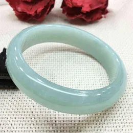 Myanmar Round Armband Natural Jade Ice Jade Armreifen kleine Schmuck Hellgrüne Modezubehör Glücksgeschenk für Mutter x2202439