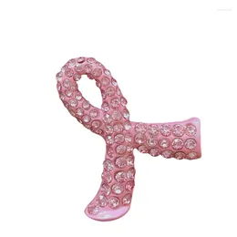 Broches mzc rosa rosa câncer de mama prevenção vestido de broche adorna botão de cristal crachado