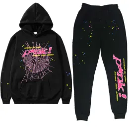 Projektant mody Mężczyźni Spider555 dreski z kapturem z kapturem długie rękawy długie spodnie Trackpants Street Casual Sports Style Running Basketball Football Mężczyźni i kobiety