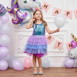 Mädchenkleider Mädchen Fashion Kleid Frühling/Sommer Neue Linie Girls 'Prinzessin Party Spitzenkuchen Kleid SH1688L231222