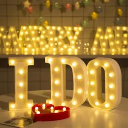 26 Número do dígito de carta em inglês LED LED LEVA LED SYMBOLING Lâmpadas Lâmpadas Night Lights Proposta de aniversário Lights309K