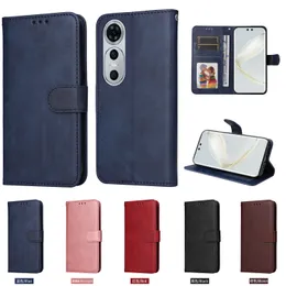 A55 Klassiska läderplånbok Fall för Samsung Galaxy A35 Huawei Nova 12 Pro Njut 70 Honor 100 X50i+ Frame Pocket Card -spår ID Holder Vintage Flip Cover Book Pouch