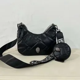 Kurt Geiger Kış 2-1 arada Motosiklet Crossbody Omuz Çantası 2023 Yeni Messenger Çantalar Eagle 'Baş Siyah Hobo Çantalar