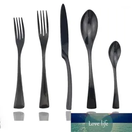 20 30 Pieces Shiny Black Flatware Cutlery Set 18 10 Stainless Steel Dinnerware Steak LNIFE Dinner Forks Spoons Silverware Set1 Fac2051