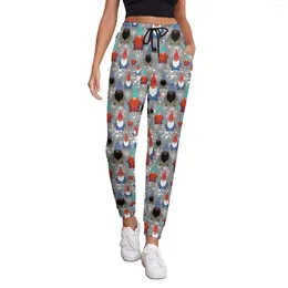 Pantaloni da donna jogger natalizio nordico gnome fiocchi di neve streetwearpants motch womens pattern oversize pantalone regalo
