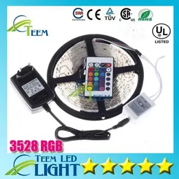 Strisce DHL RGB 3528 RGB CW WW Green 5M 300 Luce LED Light Strip Impermeabile 24 chiavi IR Remote Controller+12V 2A Alimentatore