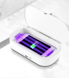 مصابيح الأضواء UV Ofinfection Box Sterilizer Wireless Fast Charger الهاتف المحمول شحن قناع التعقيم مربع تعقيم الهاتف Android iOS