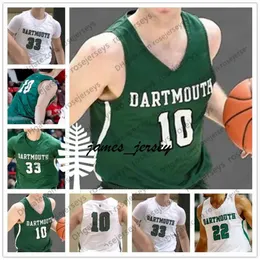 Jam Custom Dartmouth Big Green College Basketing أي اسم رقم 10 James Foye 15 Brendan Barry 23 Chris Knight White NCAA 2019 Jerseys S-4XL