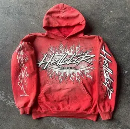 Herren Hoodies Sweatshirts American Street Hip-Hop Flammenbrief Kapuze-Sweatshirt für Männer Harajuku Y2k Personalisiertes Gelegenheitsretro Loose Sweatshirt für Frauen T231222