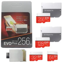 2021 l'ultimo prodotto 128 GB 64 GB 32 GB EVO Plus Micro SD TF Card 256 GB UHSI Classe10 DHL 45PCS9709027