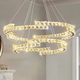 Crystal LED Dimmable wisiorki nowoczesne chromowane chromowane foyer lampa leniczka lampa lampa deco led lampa lampy mieszkalne jadalnia Łuśnia wiszące światło