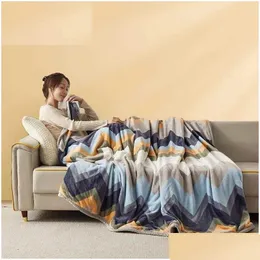 Blankets Extra Soft Flannel Blanket Thickened Nap Air Conditioning Blanketl231123 Drop Delivery Home Garden Textiles Dhz2C