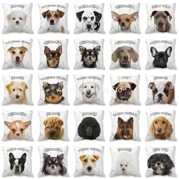 Pillow 45x45cm Cute Dog Yorkie Case Pug Pillows Sofa Car Bed Pillowcase Bedroom Decoration Cover Home Gifts