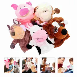 Puppets 5 PCS Animal Puppet med rörliga mun Toy Puppets Monkey Hand för vuxna Storytelling Toysl231222