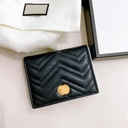 Luxury Designer Wallets Genuine Leather Marmont Fashion men five card holders Coin purses wristlets With box keychain case Women Wallet handbags gift classic bags